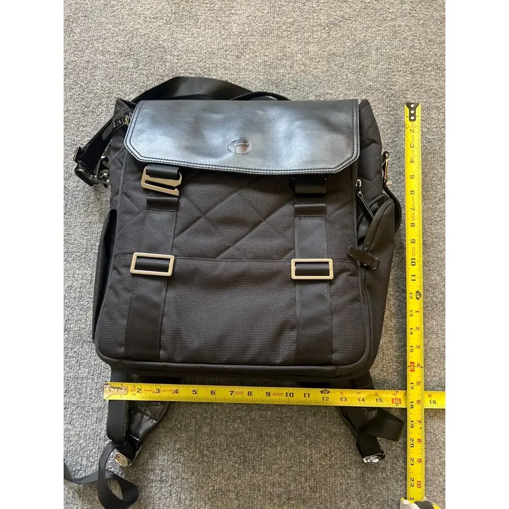 Paperclip Willow Vegan Quilted Black Diaper Bag Backpack with Changing Station